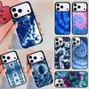 Синий чехол с тай-дай для iPhone 17 Air 14 15 13 12 Max Чехол для Apple 14 15 16 16e 11 Pro Max Plus Coque