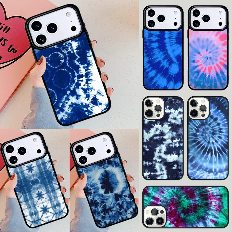 Синий чехол с тай-дай для iPhone 17 Air 14 15 13 12 Max Чехол для Apple 14 15 16 16e 11 Pro Max Plus Coque