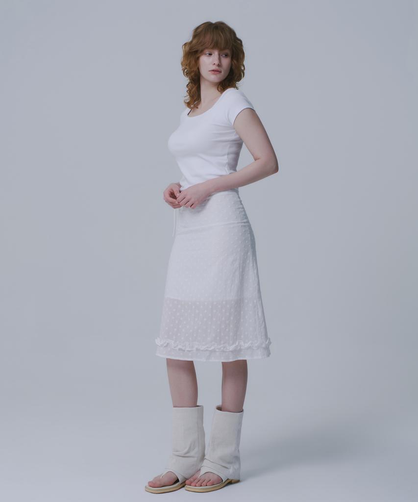 WAARFORWOMAN Wsk-06 Жаккардовая юбка миди_Белый