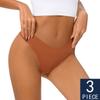 3Pcs/Lot Women Sexy Ice Silk Panties Low-waist No Trace Underwear Thong Female G String Breathable Lingerie Temptation Intimates