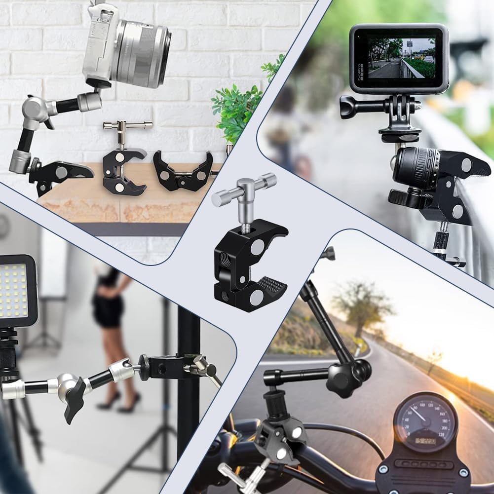 Зажимные фитинги SensaBliss, набор из 2 зажимов Super Clamp для труб с дюймовым резьбовым отверстием и креплением для зажима с дюймовым резьбовым отверстием, совместимым с цилиндрической головкой