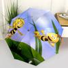Bee Happy: Automatic Opening Folding Umbrella with 3 Fold Design, Iron Frame for Outdoor Use Perfect Gift for Fans and Travelers!0104083a