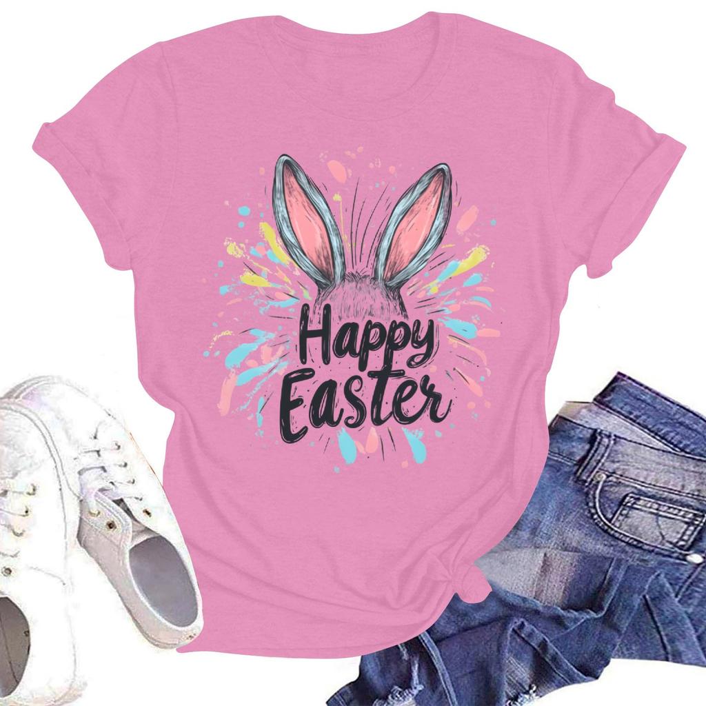 Женская повседневная свободная футболка с принтом, круглый вырез, пуловер, короткий рукав, топ