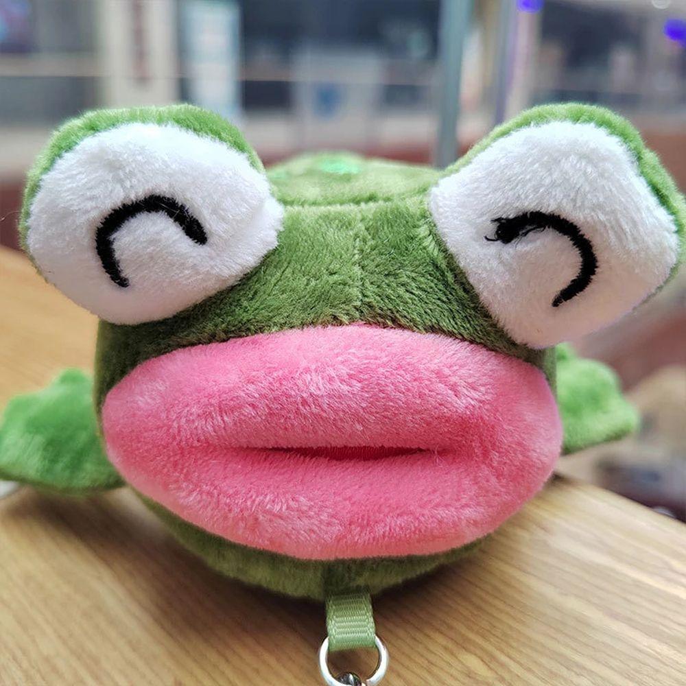Dolls Plush Pendant Car Key Ring Stuffed Toys Plush Keyring Plush Keychain Big Mouth Frog Doll