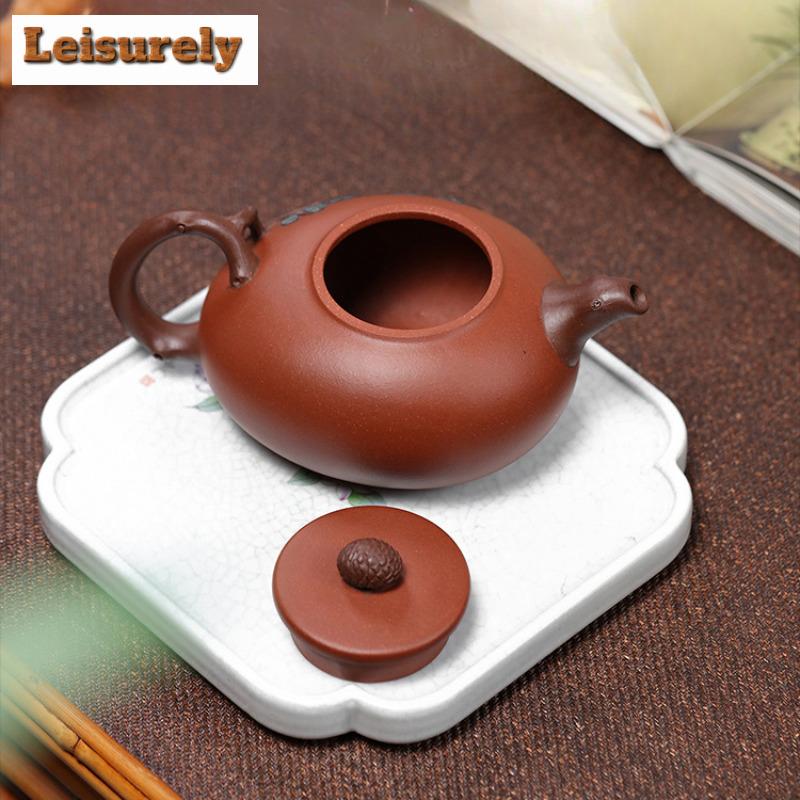 300 мл традиционный исинский фиолетовый глиняный чайник ручной работы из сосновой шишки чайник из сырой руды красный циншуйский глиняный чайник китайский чайный сервиз цзыша чайная утварь