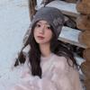 Korean Style Knitted Woolen Hat Elastic Flower Beanie Hat Versatile Winter Warm Hat  Cold Weather