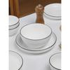 HANDUNYOU Minimalist Black Rim Ceramic Dinnerware Set
