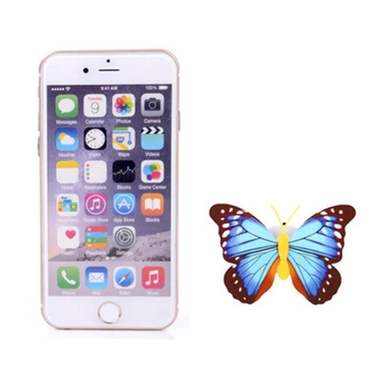 3D светодиодные красочные самоклеящиеся наклейки на стену в виде бабочки, ночные огни, настенные наклейки, настенный светильник, украшение дома