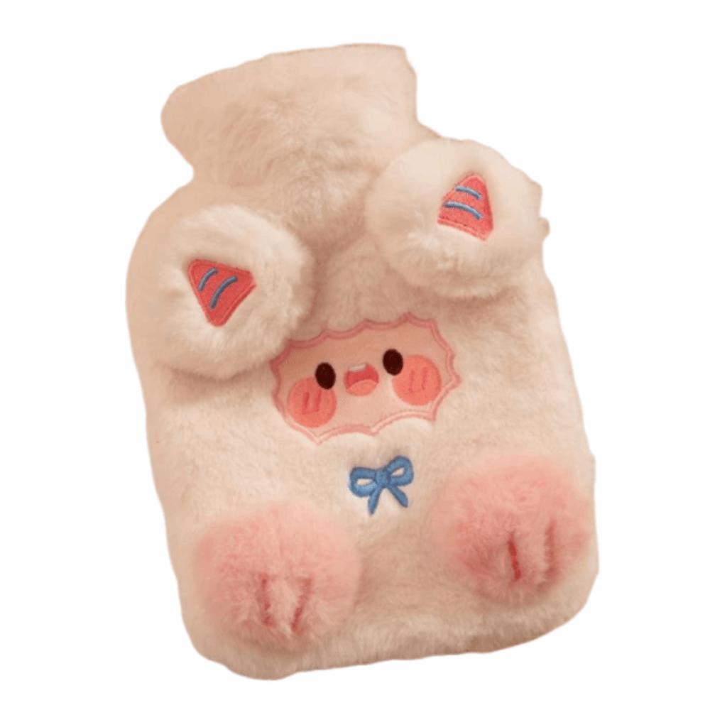 Soft Cute Warm Water Bag Lamb Pattern Cartoon Hot Water Bottles Leak-proof with Cover Belly Warmer Gifts