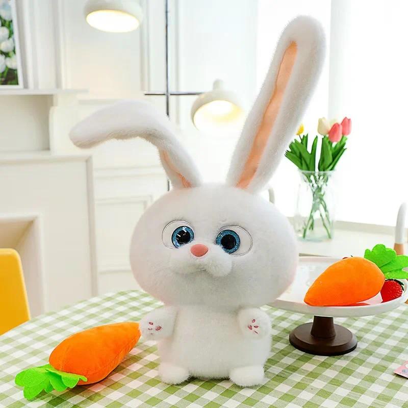 Bunny Plush Toy Super Soft Stuffed Animal Cute Carrot Rabbit Doll Fluffy Pillow Plushie Gift for Bedroom Decor Stress Relief