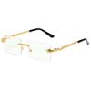 New Snake Shaped Frameless Square Sunglasses Metal Cut Edge Sunglasses Personalized Outdoor Ultraviolet-proof Glasses