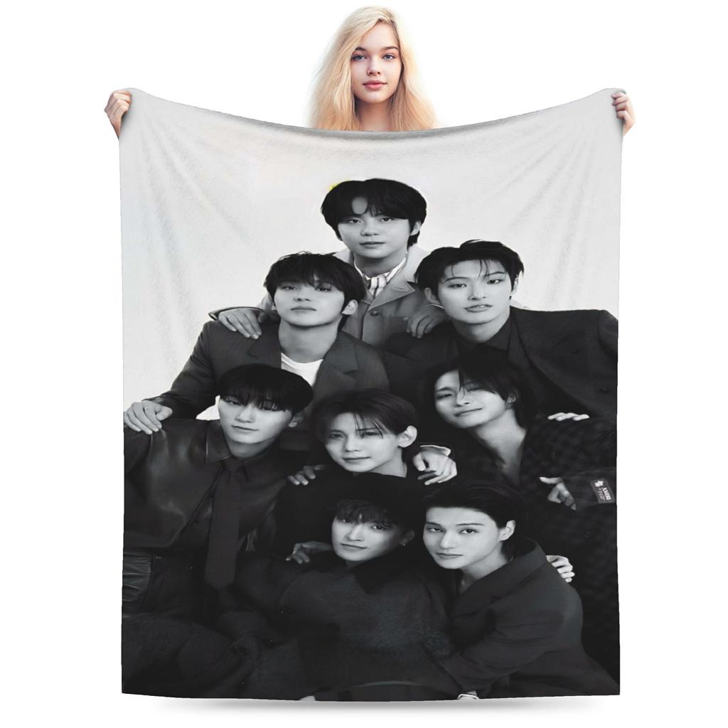 Kpop A-AteezS Blanket Soft Comfortable Plush Bedding Throws For Girls Boys Outdoor Flannel Bedspread Bed Cover