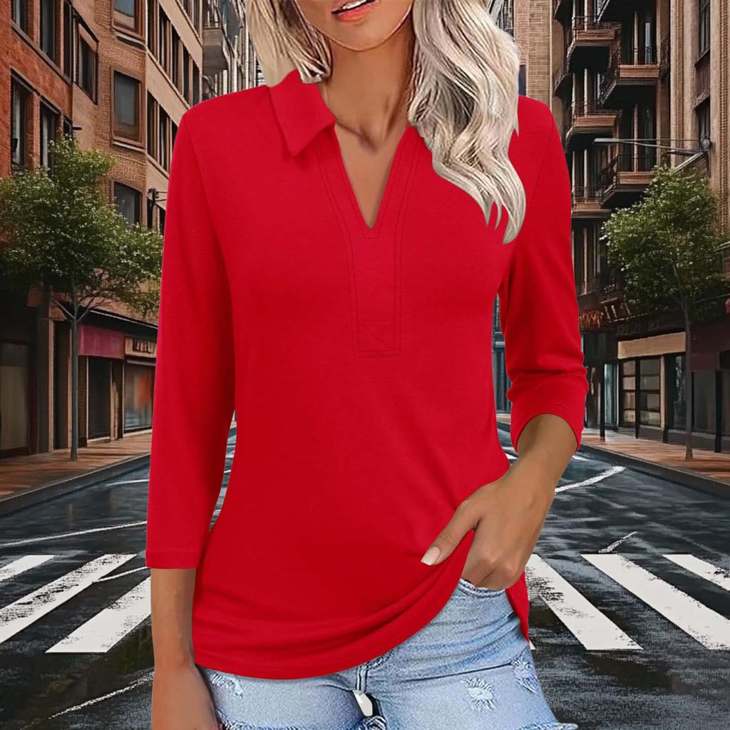 Женский модный и повседневный однотонный пуловер с рукавом три четверти, облегающий топ