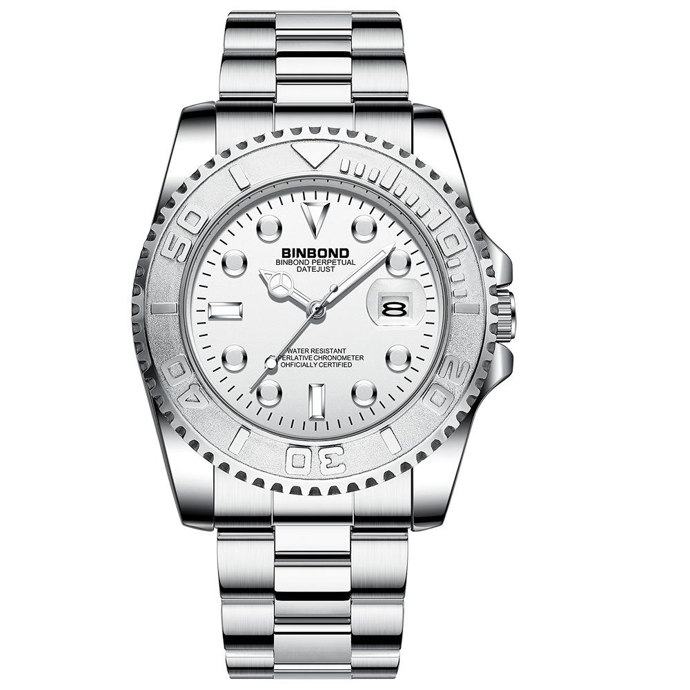 Men's Sports Quartz Watches Stainless Steel Waterproof Luxury Men Wristwatch Calendar Luminous Reloj Hombre