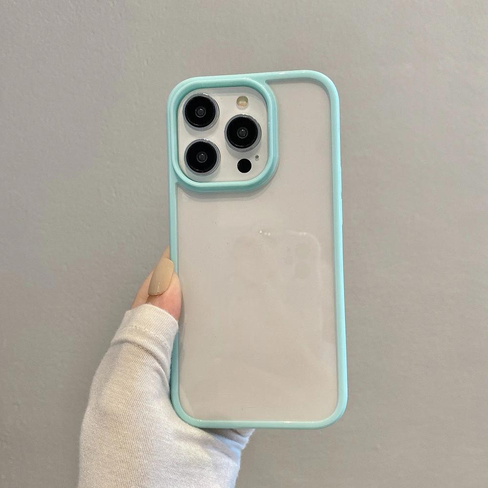Модный прозрачный чехол-бампер цвета конфет для iPhone 15 14 13 12 11 Pro Max XR XS X Plus, мягкая противоударная задняя крышка из ТПУ