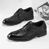 Мужские классические деловые туфли-оксфорды, повседневные туфли с узором из кожи аллигатора, повседневные удобные модные туфли дерби, роскошные кожаные туфли