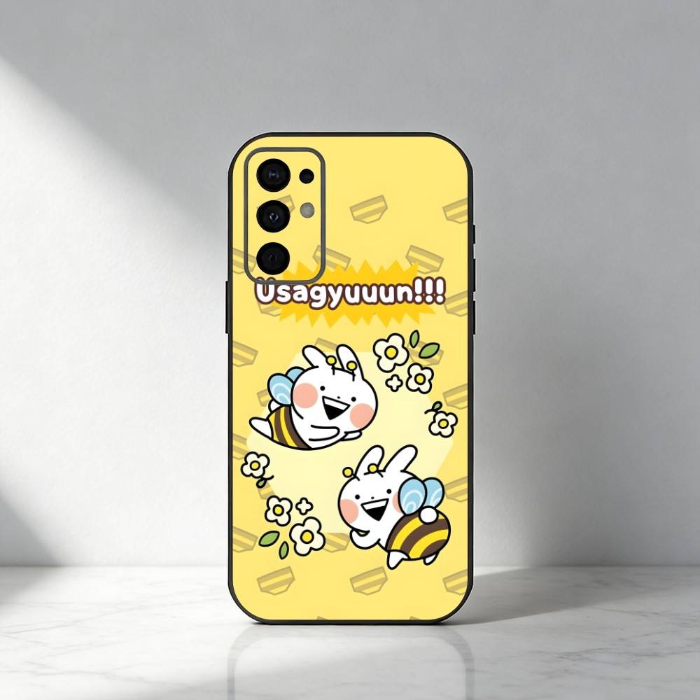 Cartoon Cute U-Usagyuuun-n Phone Case For Samsung S25,S24,S21,S22,S23,S30,Ultra,S20,Plus,Fe,Note,5G Black Cover