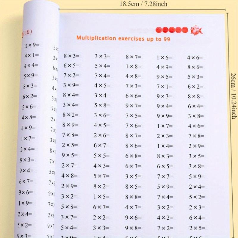 Нетоксичный рабочий тетрадь для тренировки таблицы умножения: Умножение и деление в пределах 99 - Упражнения для запоминания таблицы умножения Математика Работа