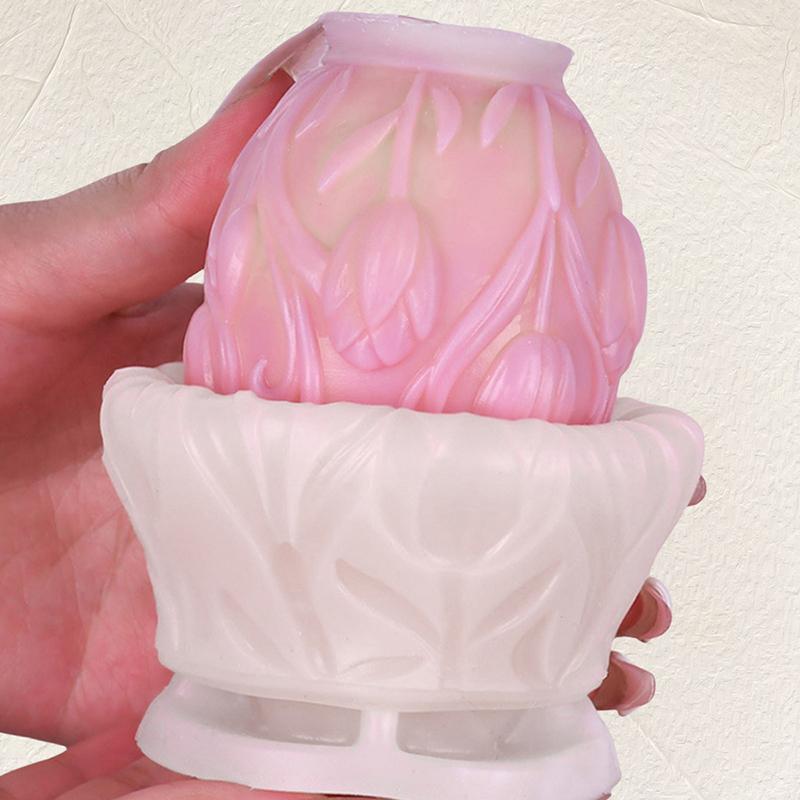 Easter Rose Relief Candle Silicone Mold DIY Jesus Cross Egg Shaped Aromatherapy Wax Resin Mold Chocolate Baking Tool Decor Gifts