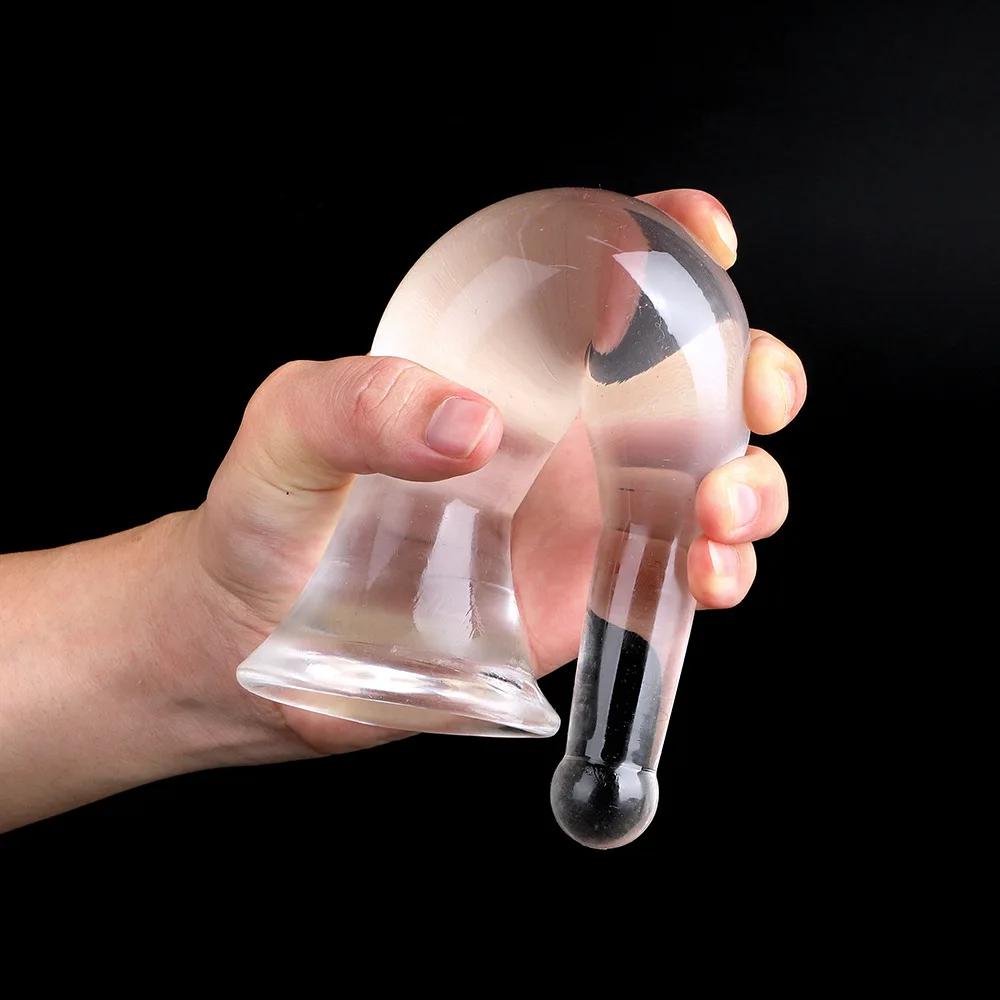 20-29см Кристально-голубая ваза Анальная пробка Задняя пробка Здоровье Мягкий TPE материал Форма пивной бутылки Анальный дилдо Игрушка для анального секса для взрослых для женщин