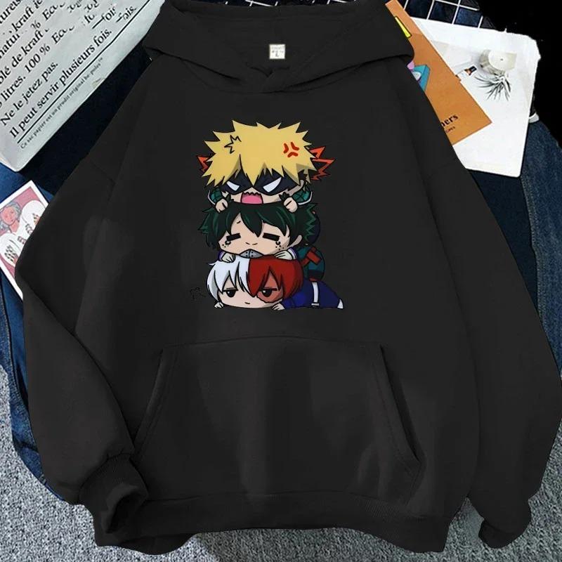 Толстовка с капюшоном в стиле аниме «My Hero Academia» с принтом Deku Bakugou Katsuki Todoroki Shoto, осенне-зимний свитер с капюшоном