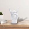Rock Hand Gesture Statue, Finger Sculpture, Decorative Hand Sign, White Right