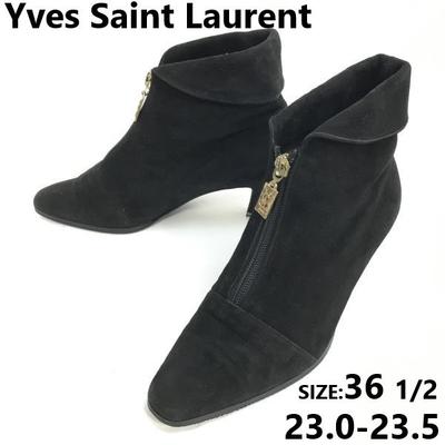 Кожаные ботильоны Yves Saint Laurent Черные Размер 36.5 Женские Сделано в Италии(ИСПОЛЬЗОВАЛ)