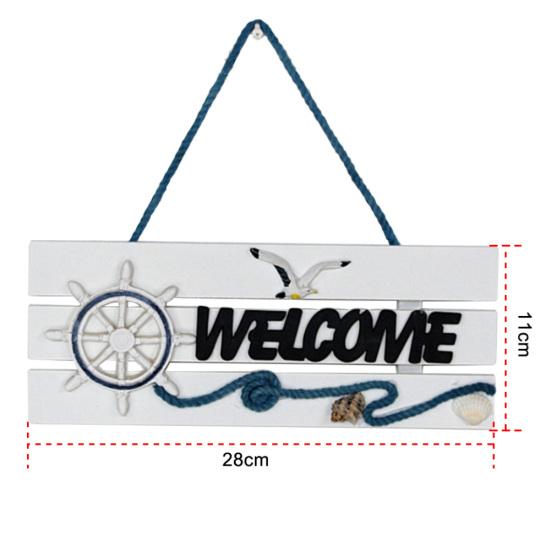 Mediterranean Welcome Doorplate Hanging Pendant Sign Home Store Door Wall Decor