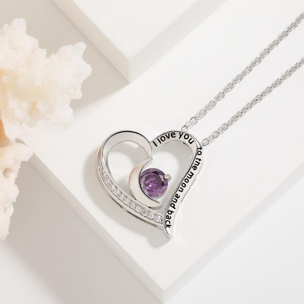 Подарок на День святого Валентина, ожерелье Love Forever, ожерелье с двенадцатью звездами, лунным камнем и сердцем
