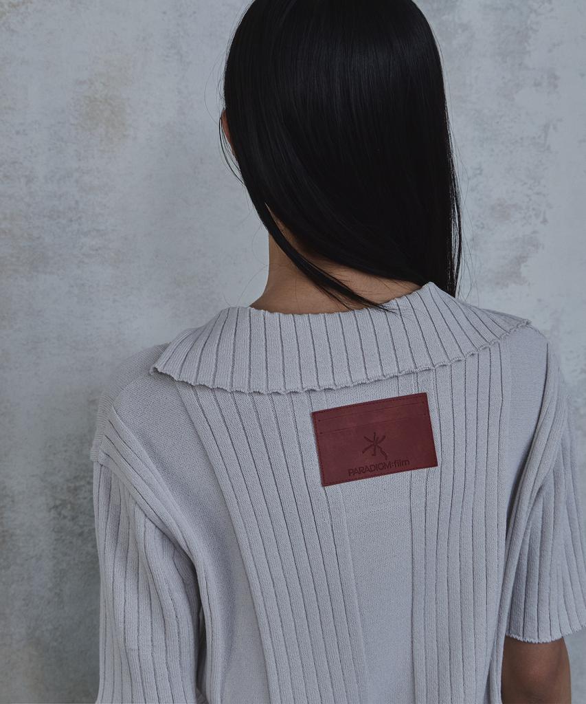 PARADIGMFILM [Ep.02] Fold-In Collar V-Neck Knit (Light Gray)