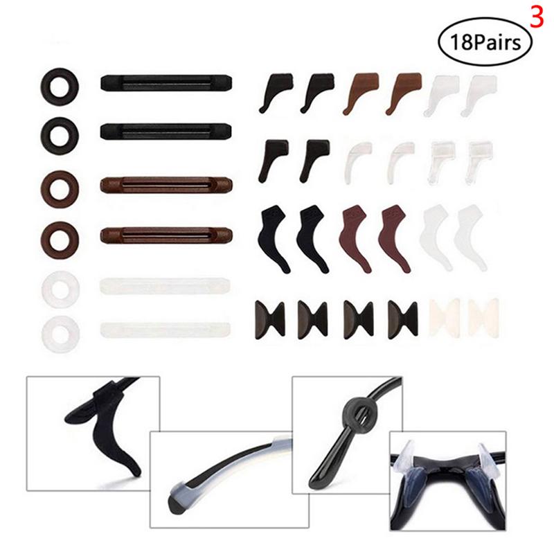 Silicone Anti-Slip Eyeglass Ear Hooks Retainers Nose Pads For Eyeglasses