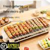 Electric BBQ Grill: Low-Smoke Barbecue Rack, Multifunctional Griddle, Indoor/Outdoor Roasting Machine with Skewers & Hot Pot.
