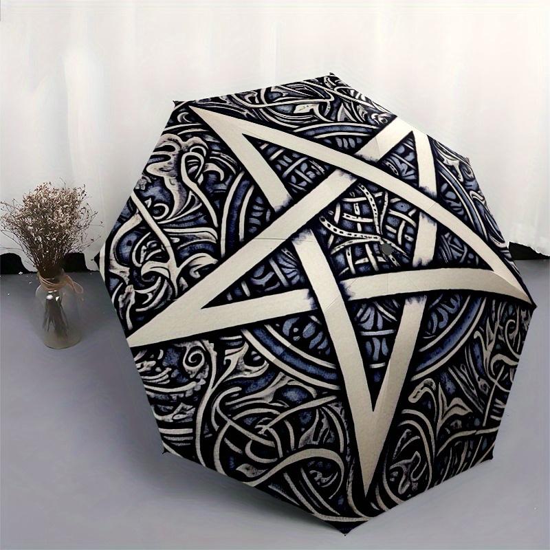 Decorative Pentagram Wall Art: Mystical Symbol for Home DecorUmbrella, Portable 3-Fold Umbrella for Men & Women,Christmas Gift ES140