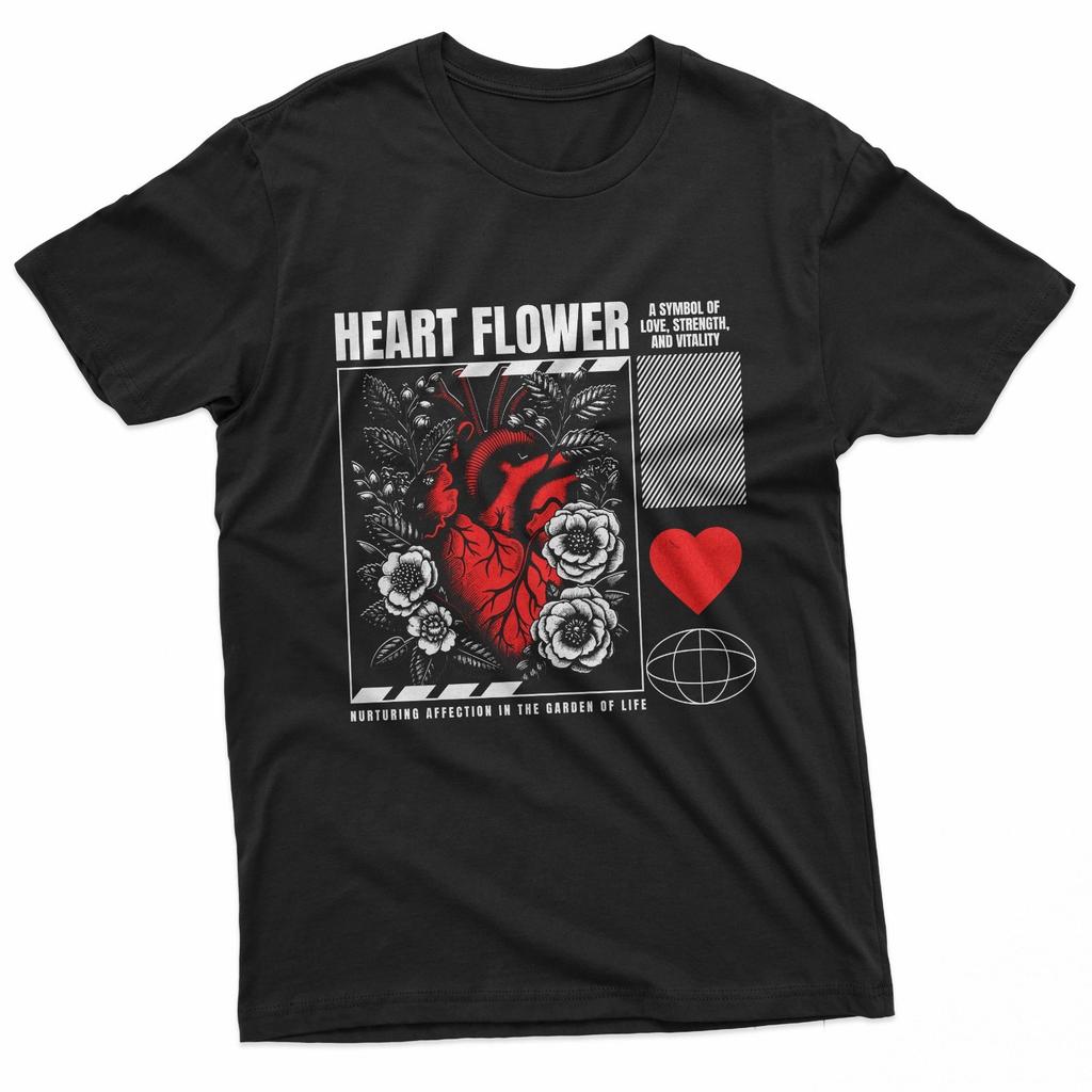 Heart Floral Graphic Gothic T-Shirt