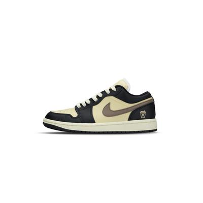 Air Jordan 1 Износостойкие Низкие Винтажные Баскетбольные Кроссовки Женские Бежевые Черные DC0774-101(Команда333-)