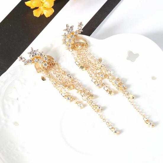 Звезда кисточкой мотаться уха куртка женщин ювелирные изделия коктейль банкетные серьги