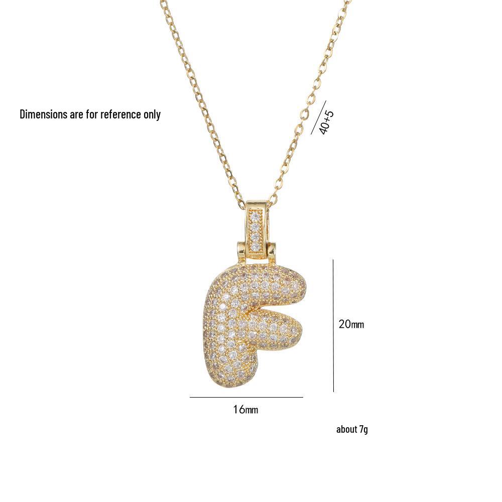 Женское ожерелье в европейском и американском стиле из меди и циркония с инициалом - Модная ключичная цепочка