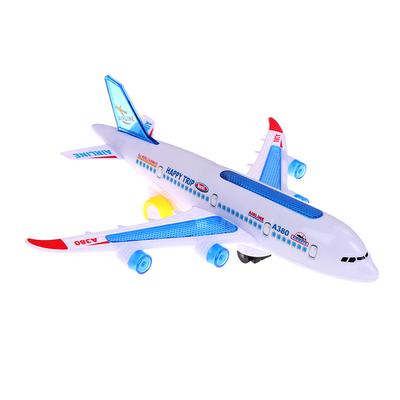 Пластиковая модель самолета Airbus A380 с электрической вспышкой, светом и звуком, детские игрушки