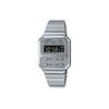 Casio Серия A100 Водонепроницаемые Повседневные Кварцевые Часы Нержавеющая Сталь Ремешок Унисекс Часы Серебристые A100WE-7B