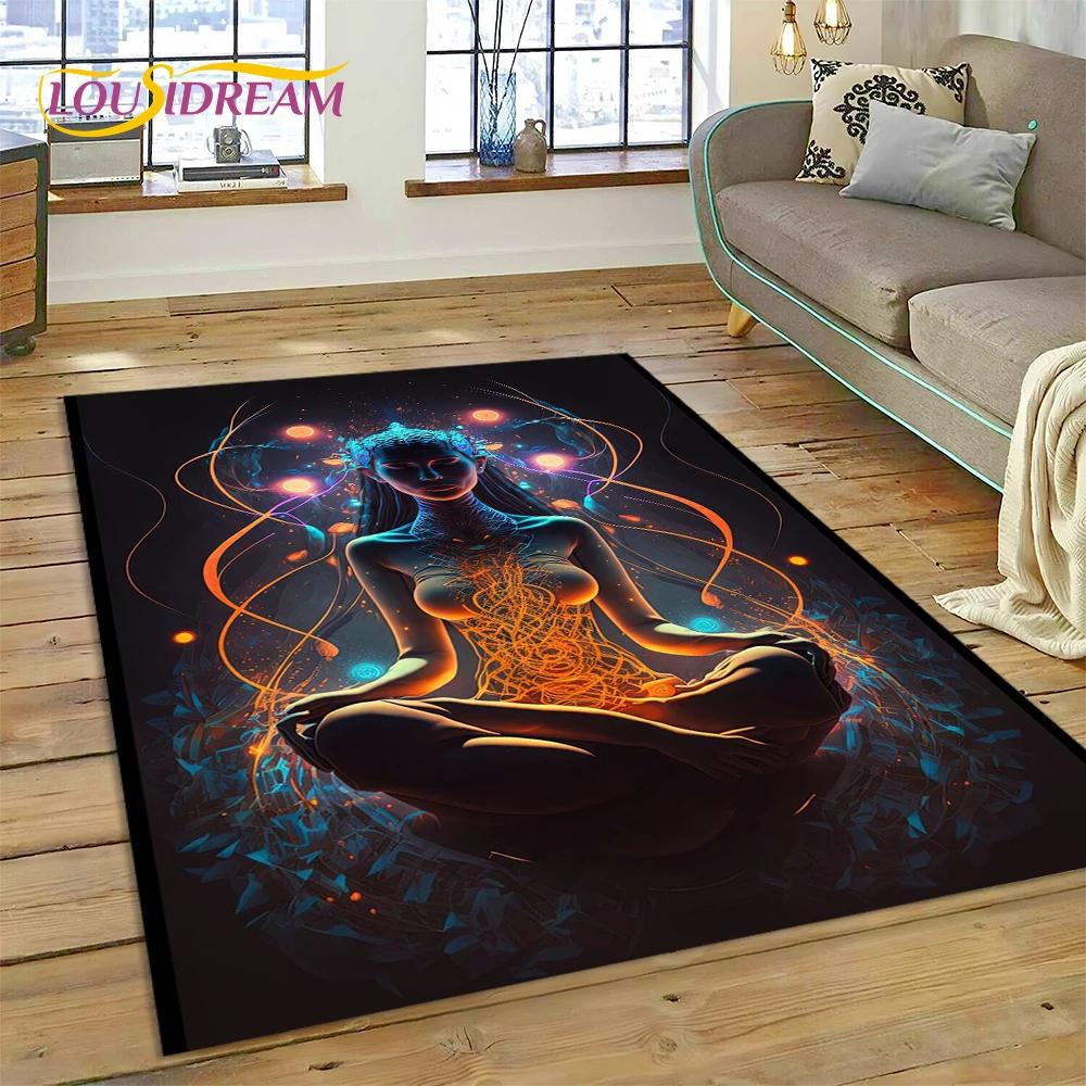 3D ковер для йоги, медитации, Радуги, 7 чакр, ковер для спальни, гостиной, домашний диван, украшение, детская игра, большой декор, напольный коврик
