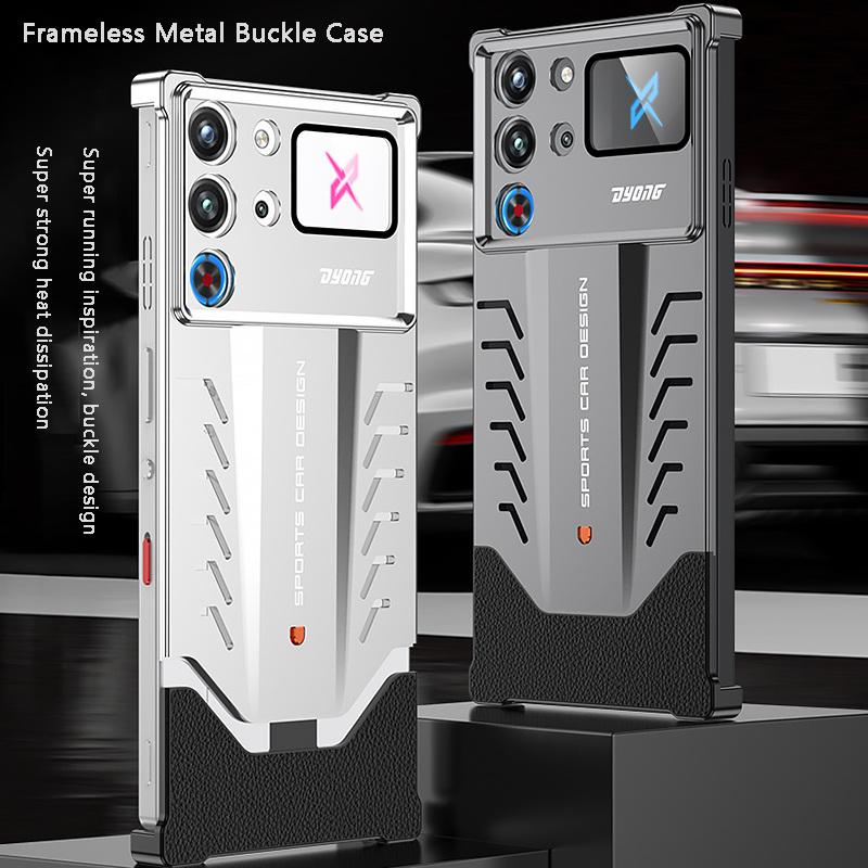Elastic Snap Armor Metal Aluminum Bumper Cover for ZTE nubia Red Magic 10S 10 Pro+ / Pro Heat Dissipation Case