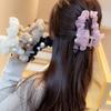 Summer Crinkle Chiffon Pearl Hair Claw Clip, Elegant Oversized Mesh Hair Clip for Women Accessoires Femme Hair Clips for Girls