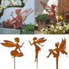 Outdoor Garden Courtyard Ornaments, Flower Fairy Fairy Fairy Silhouette, Metal and Iron Crafts, Elf Decoration
