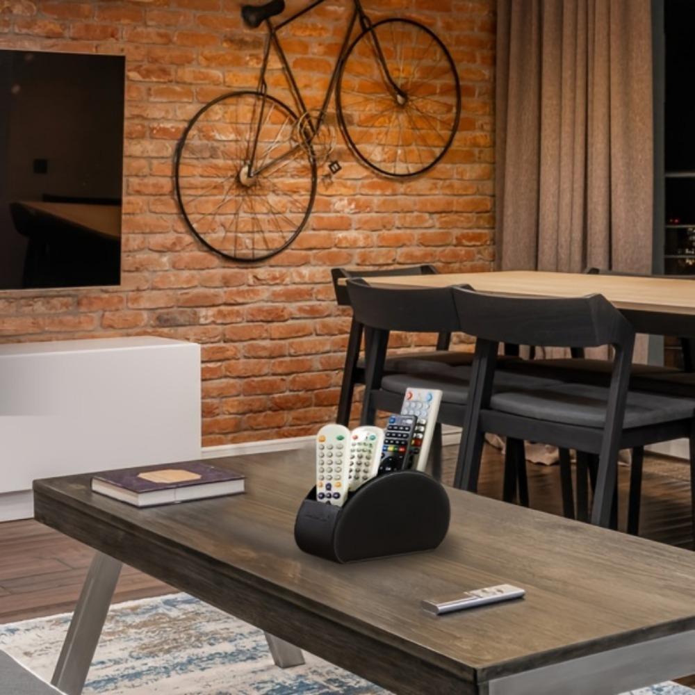 Настольный органайзер из искусственной кожи с 5 сетками, держатель с дистанционным управлением, держатель для телефона и телевизора, настольный ящик для хранения, органайзер для хранения кистей для косметики