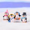 4Pcs Mini Winter Penguin Fairy Garden Moss Miniatures Decoration Dollhouse Decor