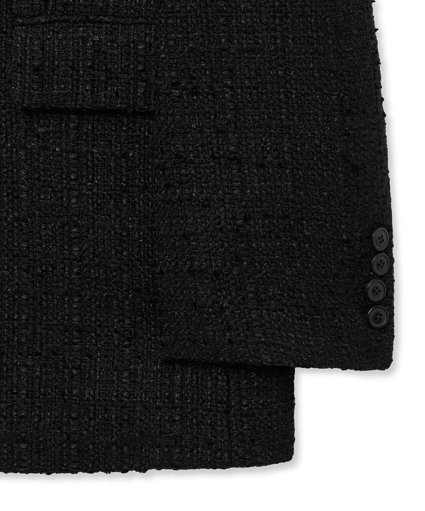 Noirer Fancy Tweed Tailored Jacket (Black)