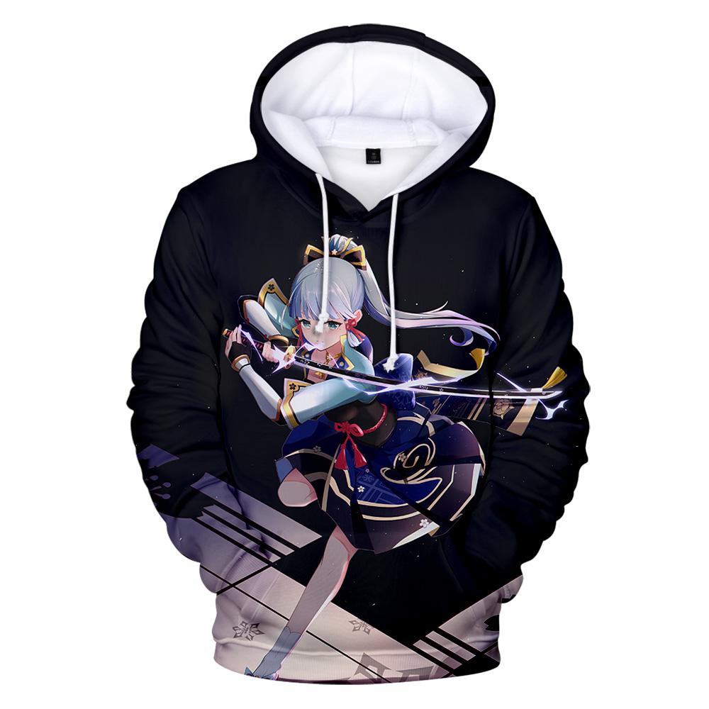 Классические толстовки с капюшоном Genshin Impact Kamisato Ayaka с 3D принтом, толстовки для мужчин и женщин, толстовки с длинными рукавами, пуловеры для взрослых и детей