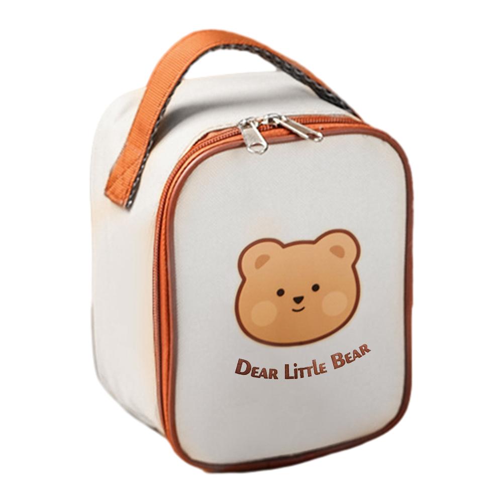 Коробка для обеда из нержавеющей стали, милый медведь, герметичный контейнер для еды, термочашка для офиса, на открытом воздухе, для горячей или холодной еды