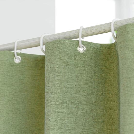 Фестончатая шторка для душа Сверхпрочная водонепроницаемая шторка с 12 крючками Стираемая толстая тканевая шторка для душа с черной каймой для ванной комнаты, отеля, ванны