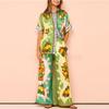 Women's Summer Printed Pocket Casual Loose Suit